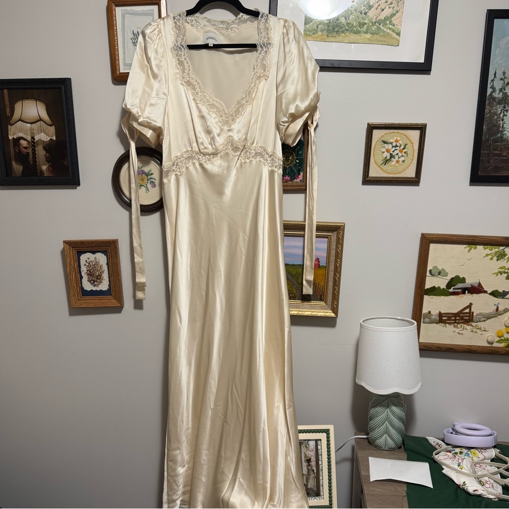 Reformation Cream silk dress Kacey Musgrave collection